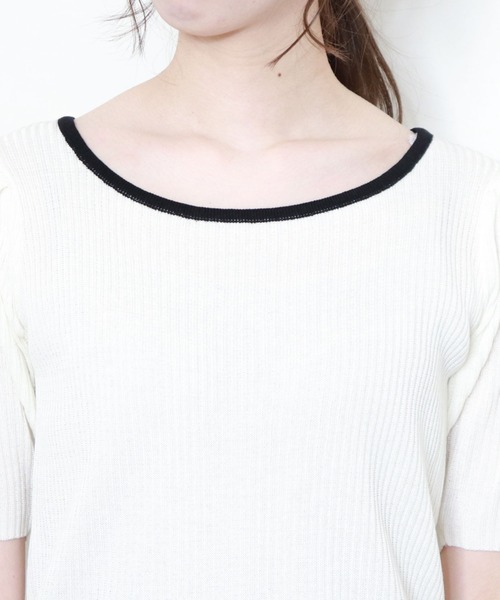 archives(アルシーヴ)の「【web限定item】配色パイピングリブプルオーバー(ニット/セーター・レディース・ホワイト/オフホワイト/ブラック/ベージュ/グリーン系その他・MEDIUM)」の11枚目の写真