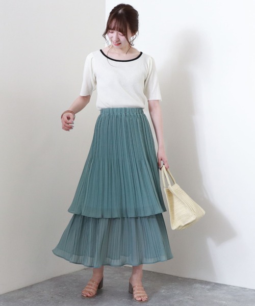 archives(アルシーヴ)の「【web限定item】配色パイピングリブプルオーバー(ニット/セーター・レディース・ホワイト/オフホワイト/ブラック/ベージュ/グリーン系その他・MEDIUM)」の12枚目の写真