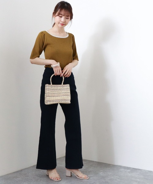 archives(アルシーヴ)の「【web限定item】配色パイピングリブプルオーバー(ニット/セーター・レディース・ホワイト/オフホワイト/ブラック/ベージュ/グリーン系その他・MEDIUM)」の22枚目の写真