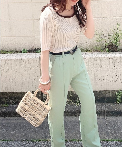 archives(アルシーヴ)の「【web限定item】配色パイピングリブプルオーバー(ニット/セーター・レディース・ホワイト/オフホワイト/ブラック/ベージュ/グリーン系その他・MEDIUM)」の21枚目の写真