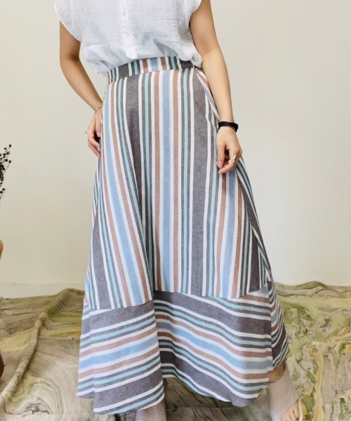 DOLLUPOOPS（ドールアップウップス）の「マルチストライプスカート（スカート・レディース・ブラウン系その他/ブルー系その他/ピンク系その他・38）」の11枚目の写真
