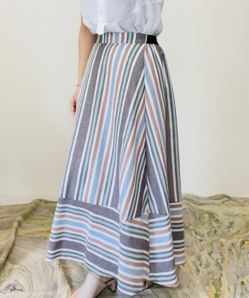 DOLLUPOOPS（ドールアップウップス）の「マルチストライプスカート（スカート・レディース・ブラウン系その他/ブルー系その他/ピンク系その他・38）」の13枚目の写真