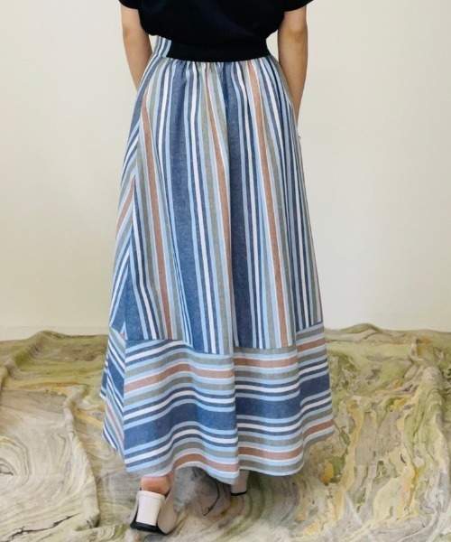 DOLLUPOOPS（ドールアップウップス）の「マルチストライプスカート（スカート・レディース・ブラウン系その他/ブルー系その他/ピンク系その他・38）」の15枚目の写真