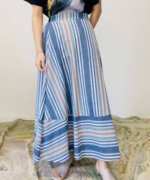 DOLLUPOOPS（ドールアップウップス）の「マルチストライプスカート（スカート・レディース・ブラウン系その他/ブルー系その他/ピンク系その他・38）」の8枚目の写真
