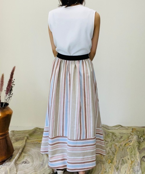 DOLLUPOOPS（ドールアップウップス）の「マルチストライプスカート（スカート・レディース・ブラウン系その他/ブルー系その他/ピンク系その他・38）」の14枚目の写真