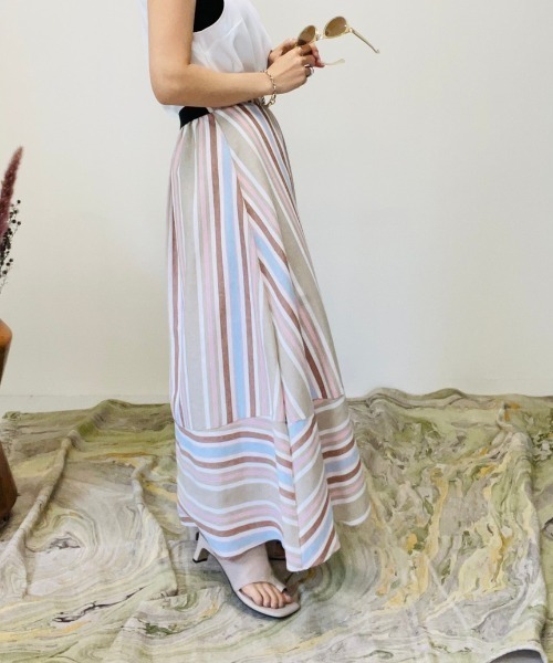 DOLLUPOOPS（ドールアップウップス）の「マルチストライプスカート（スカート・レディース・ブラウン系その他/ブルー系その他/ピンク系その他・38）」の12枚目の写真