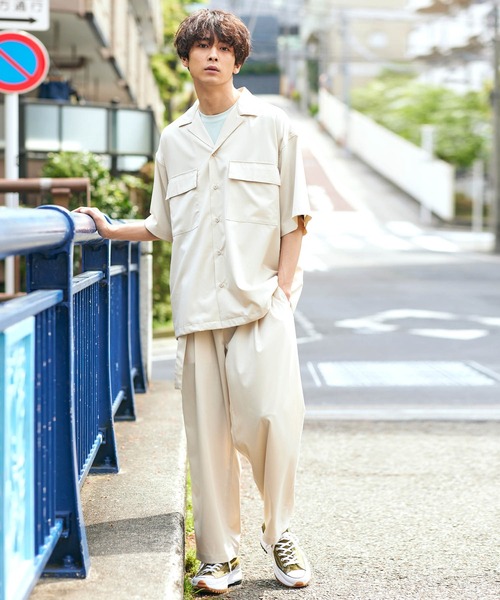 KGFR（カガフリ）の「直営店・WEB限定 KGFR(カガフリ)オーバーサイズオープンカラーシャツ（シャツ/ブラウス・メンズ・ブラック/ライトグレー/ベージュ/ライトグリーン・L/S/M）」の8枚目の写真