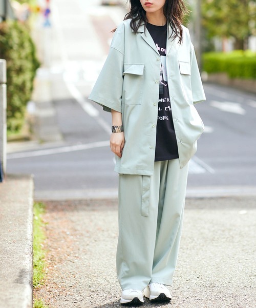 KGFR（カガフリ）の「直営店・WEB限定 KGFR(カガフリ)オーバーサイズオープンカラーシャツ（シャツ/ブラウス・メンズ・ブラック/ライトグレー/ベージュ/ライトグリーン・L/S/M）」の20枚目の写真