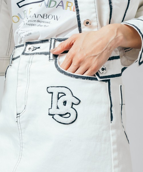 DOUBLE STANDARD CLOTHING（ダブルスタンダードクロージング）の「ホワイトデニム＋ペイントスカート（デニムスカート・レディース・オフホワイト・38/36）」の5枚目の写真