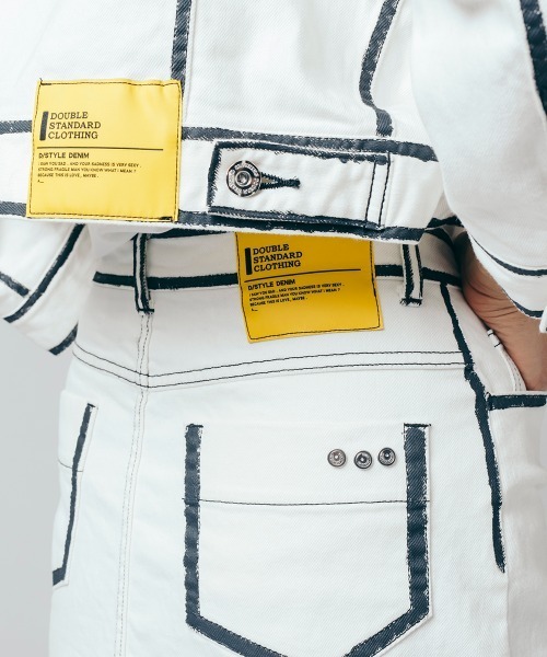 DOUBLE STANDARD CLOTHING（ダブルスタンダードクロージング）の「ホワイトデニム＋ペイントスカート（デニムスカート・レディース・オフホワイト・38/36）」の7枚目の写真