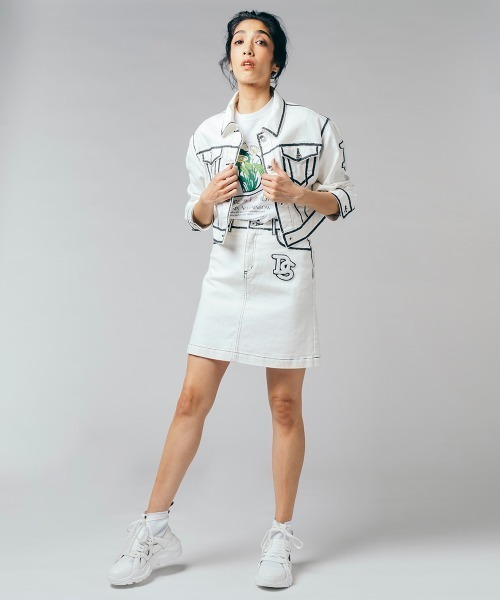 DOUBLE STANDARD CLOTHING（ダブルスタンダードクロージング）の「ホワイトデニム＋ペイントスカート（デニムスカート・レディース・オフホワイト・38/36）」の9枚目の写真