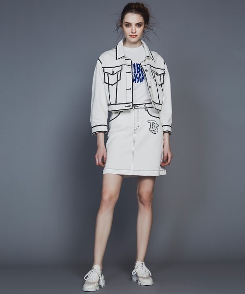 DOUBLE STANDARD CLOTHING（ダブルスタンダードクロージング）の「ホワイトデニム＋ペイントスカート（デニムスカート・レディース・オフホワイト・38/36）」の10枚目の写真