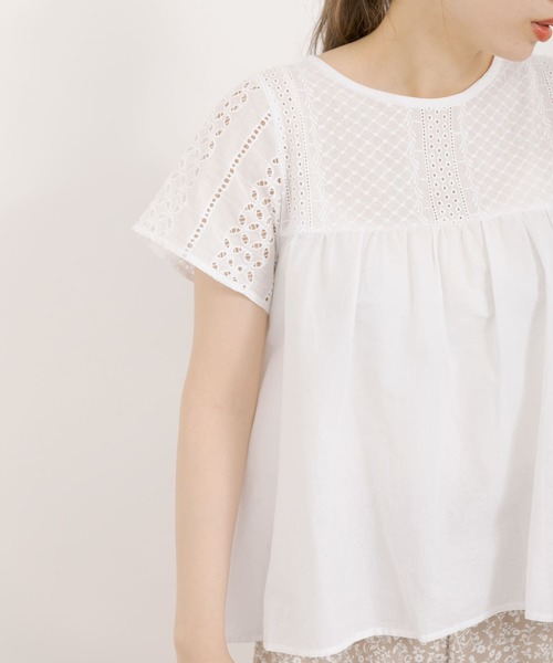 URBAN RESEARCH Sonny Label(アーバンリサーチサニーレーベル)の「レース切替ブラウス(シャツ/ブラウス・レディース・オフホワイト/ブラック/ブラウン・FREE)」の8枚目の写真