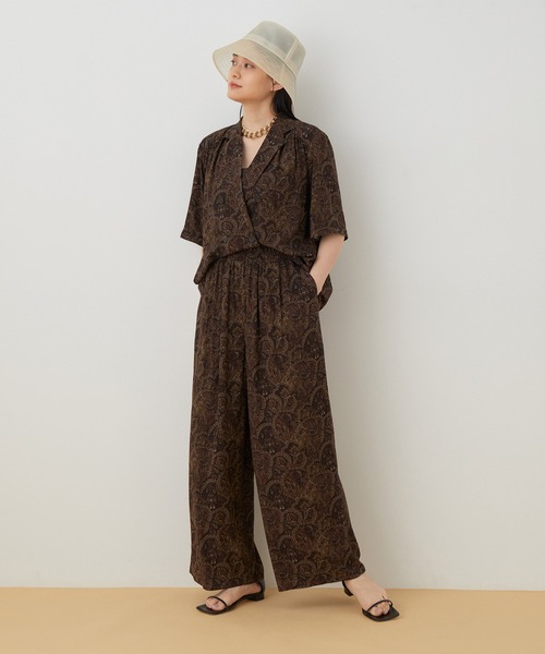 ADAM ET ROPE'(アダムエロペ)の「【セットアップ対応】イージーレーヨンシャツ(シャツ/ブラウス・レディース・グレー/ダークブラウン・FREE)」の7枚目の写真