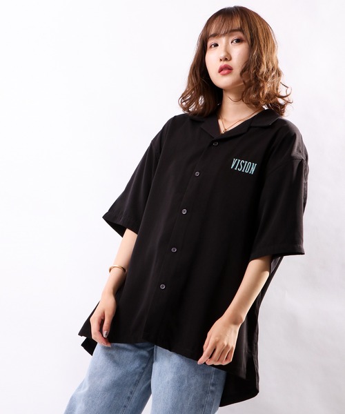 VISION STREET WEAR（ヴィジョンストリートウェア）の「【VISION STREET WEAR】虎刺繍開襟シャツ（シャツ/ブラウス・メンズ・ブラック/サックスブルー/アイボリー・M/L）」の2枚目の写真