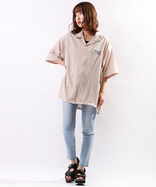 VISION STREET WEAR（ヴィジョンストリートウェア）の「【VISION STREET WEAR】虎刺繍開襟シャツ（シャツ/ブラウス・メンズ・ブラック/サックスブルー/アイボリー・M/L）」の4枚目の写真