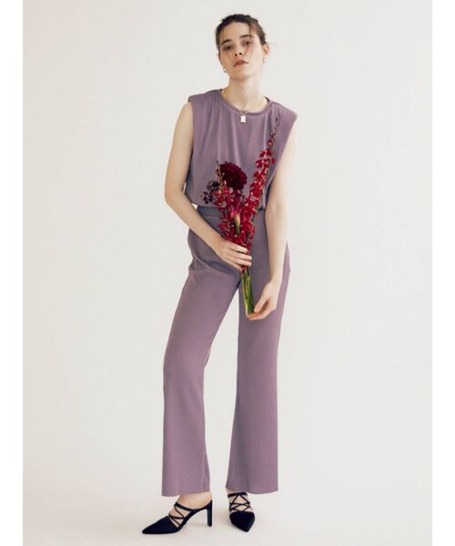 EVRIS（エヴリス）の「プリーツフレアパンツ【セットアップ着用可能】（スラックス・レディース・ブラック/パープル/アイボリー・FREE）」の18枚目の写真