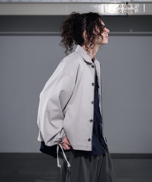 CASPER JOHN（キャスパージョン）の「Wide Arm Tuck Blouson/ワイドアームタックブルゾン（ブルゾン・メンズ・チャコールグレー/ライトベージュ・SMALL/MEDIUM/LARGE）」の10枚目の写真