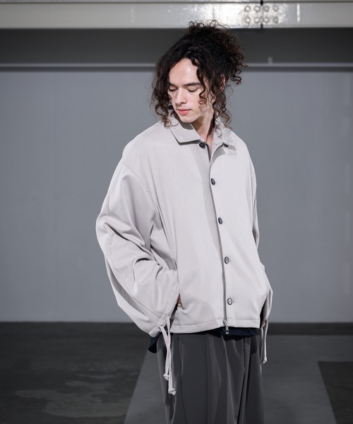 CASPER JOHN（キャスパージョン）の「Wide Arm Tuck Blouson/ワイドアームタックブルゾン（ブルゾン・メンズ・チャコールグレー/ライトベージュ・SMALL/MEDIUM/LARGE）」の14枚目の写真