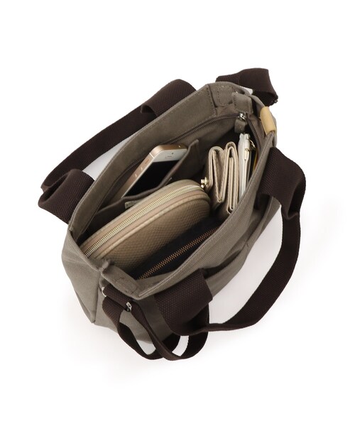 SHOO・LA・RUE（シューラルー）の「◆キャンバスファスナーボストン（ボストンバッグ・レディース・グレー/ブラック/ライトグリーン/ダークブラウン/ベージュ/ライトパープル・00）」の12枚目の写真