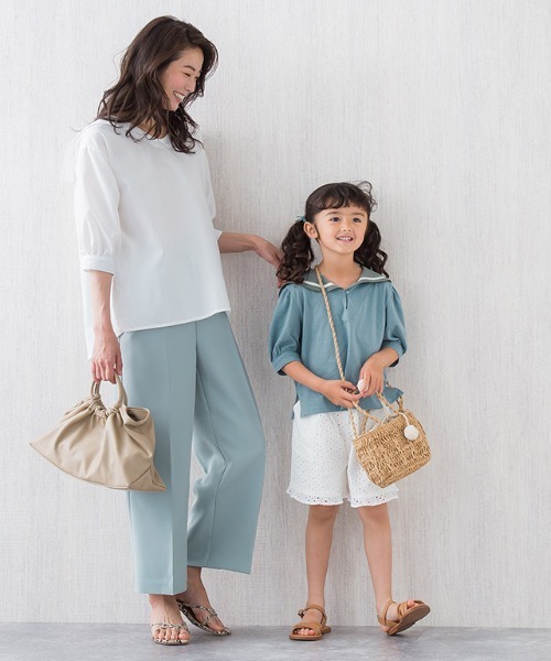 lulpini（ルルピー二）の「kids セーラーカラーTシャツ（Tシャツ/カットソー・キッズ・オフホワイト/サックスブルー・S/M/L）」の19枚目の写真