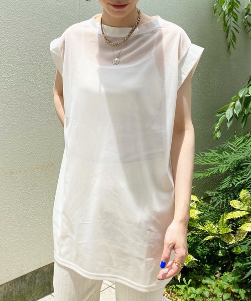 DouDou（ドゥドゥ）の「シアートップス＋リブパンツセット（セットアップ・レディース・ブラック/オフホワイト・FREE）」の6枚目の写真