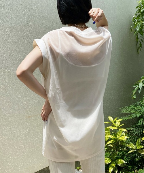 DouDou（ドゥドゥ）の「シアートップス＋リブパンツセット（セットアップ・レディース・ブラック/オフホワイト・FREE）」の8枚目の写真