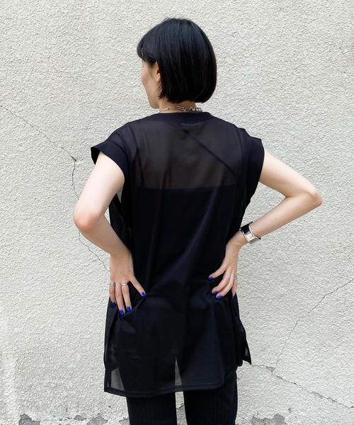 DouDou（ドゥドゥ）の「シアートップス＋リブパンツセット（セットアップ・レディース・ブラック/オフホワイト・FREE）」の18枚目の写真