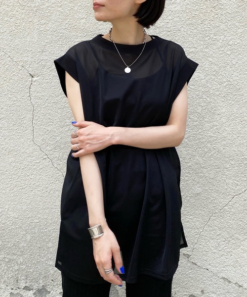 DouDou（ドゥドゥ）の「シアートップス＋リブパンツセット（セットアップ・レディース・ブラック/オフホワイト・FREE）」の16枚目の写真