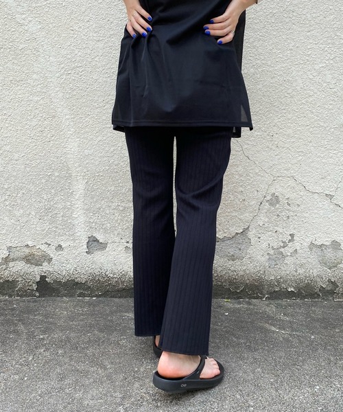 DouDou（ドゥドゥ）の「シアートップス＋リブパンツセット（セットアップ・レディース・ブラック/オフホワイト・FREE）」の20枚目の写真