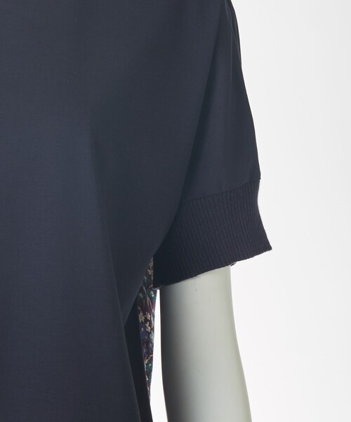 J.PRESS Ladies(J.プレス レディス)の「【消臭機能付き】プレーティングジャージー 異素材コンビ カットソー(Tシャツ/カットソー・レディース・ブラウン系/ネイビー系・SMALL)」の9枚目の写真