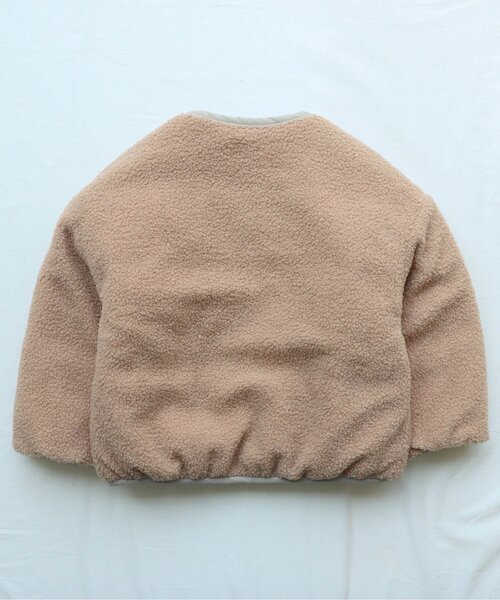 apres les cours（アプレレクール）の「WEB限定 プードルファーリバーシブルアウター（ダウンジャケット/コート・キッズ・ピンク/ベージュ/サックスブルー・140/120/100/90/80/130/110）」の11枚目の写真