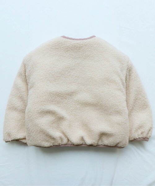 apres les cours（アプレレクール）の「WEB限定 プードルファーリバーシブルアウター（ダウンジャケット/コート・キッズ・ピンク/ベージュ/サックスブルー・140/120/100/90/80/130/110）」の19枚目の写真