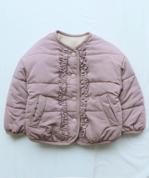 apres les cours（アプレレクール）の「WEB限定 プードルファーリバーシブルアウター（ダウンジャケット/コート・キッズ・ピンク/ベージュ/サックスブルー・140/120/100/90/80/130/110）」の16枚目の写真