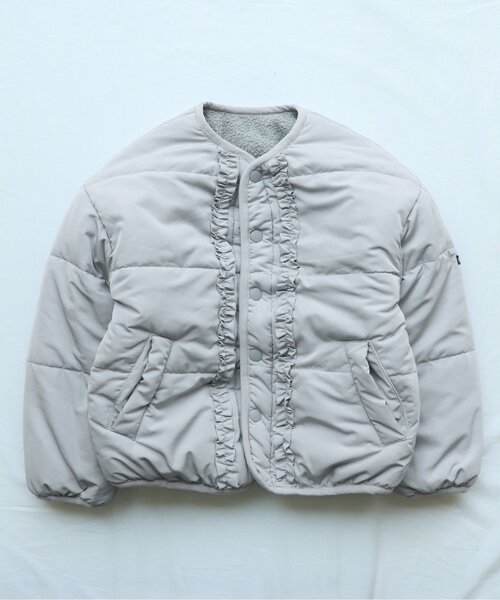 apres les cours（アプレレクール）の「WEB限定 プードルファーリバーシブルアウター（ダウンジャケット/コート・キッズ・ピンク/ベージュ/サックスブルー・140/120/100/90/80/130/110）」の12枚目の写真