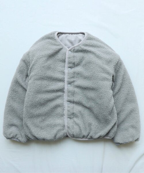 apres les cours（アプレレクール）の「WEB限定 プードルファーリバーシブルアウター（ダウンジャケット/コート・キッズ・ピンク/ベージュ/サックスブルー・140/120/100/90/80/130/110）」の14枚目の写真