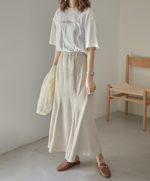 Fashion Letter（ファッションレター）の「バックプリントBIGコットンTシャツ（Tシャツ/カットソー・レディース・オフホワイト/カーキブラウン・FREE）」の12枚目の写真