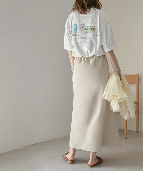 Fashion Letter（ファッションレター）の「バックプリントBIGコットンTシャツ（Tシャツ/カットソー・レディース・オフホワイト/カーキブラウン・FREE）」の20枚目の写真