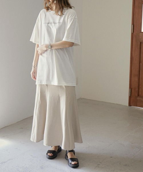 Fashion Letter（ファッションレター）の「バックプリントBIGコットンTシャツ（Tシャツ/カットソー・レディース・オフホワイト/カーキブラウン・FREE）」の9枚目の写真