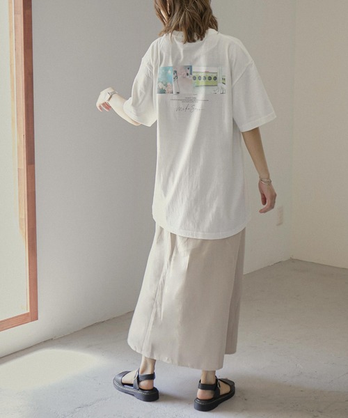 Fashion Letter（ファッションレター）の「バックプリントBIGコットンTシャツ（Tシャツ/カットソー・レディース・オフホワイト/カーキブラウン・FREE）」の13枚目の写真