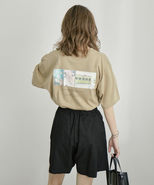 Fashion Letter（ファッションレター）の「バックプリントBIGコットンTシャツ（Tシャツ/カットソー・レディース・オフホワイト/カーキブラウン・FREE）」の7枚目の写真