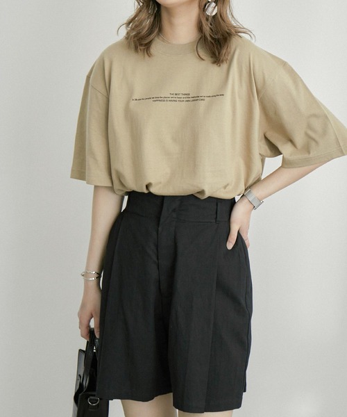 Fashion Letter（ファッションレター）の「バックプリントBIGコットンTシャツ（Tシャツ/カットソー・レディース・オフホワイト/カーキブラウン・FREE）」の19枚目の写真