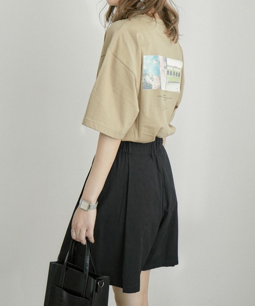 Fashion Letter（ファッションレター）の「バックプリントBIGコットンTシャツ（Tシャツ/カットソー・レディース・オフホワイト/カーキブラウン・FREE）」の3枚目の写真