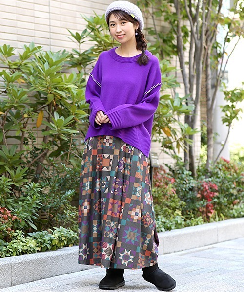 チチカカ（チチカカ）の「メタルパーツ付きムートンブーツ（ブーツ・レディース・ブラック/パープル/キャメル・MEDIUM/LARGE）」の9枚目の写真