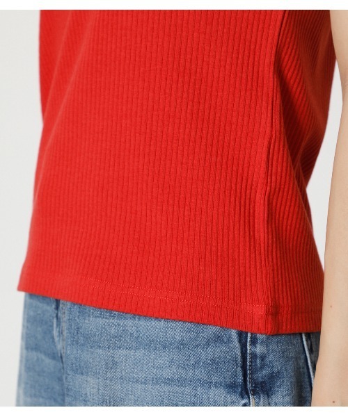 AZUL by moussy（アズールバイマウジー）の「2WAY LACE UP RIB TANK/2WAYレースアップリブタンク（タンクトップ・レディース・ベージュ/ブラック系その他/レッド/ベージュ系その他・MEDIUM/SMALL）」の18枚目の写真