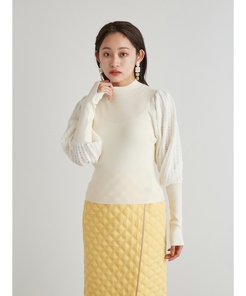 LILY BROWN（リリーブラウン）の「モヘアラメスリーブニットトップス（ニット/セーター・レディース・ピンク/オフホワイト/ブラウン/ブラック・FREE）」の16枚目の写真