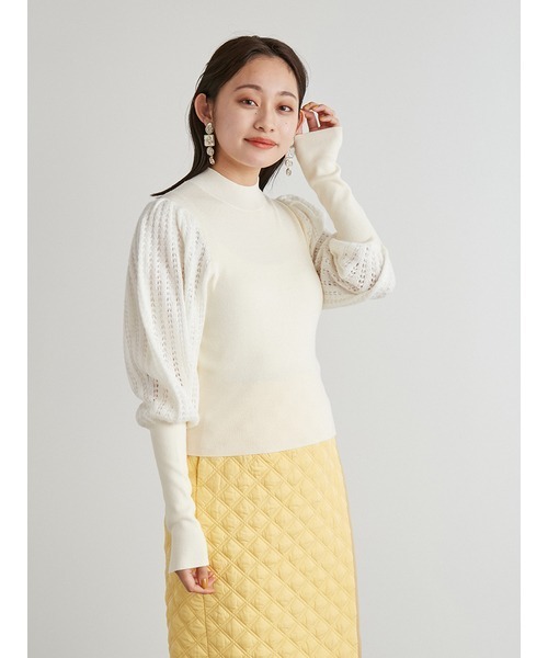 LILY BROWN（リリーブラウン）の「モヘアラメスリーブニットトップス（ニット/セーター・レディース・ピンク/オフホワイト/ブラウン/ブラック・FREE）」の17枚目の写真