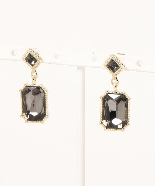 欧州航路（オウシュウコウロ）の「【欧州航路】スクエアイルミピアス（ピアス（両耳用）・レディース・ブラック/パープル/レッド/ピンクベージュ・FREE）」の6枚目の写真