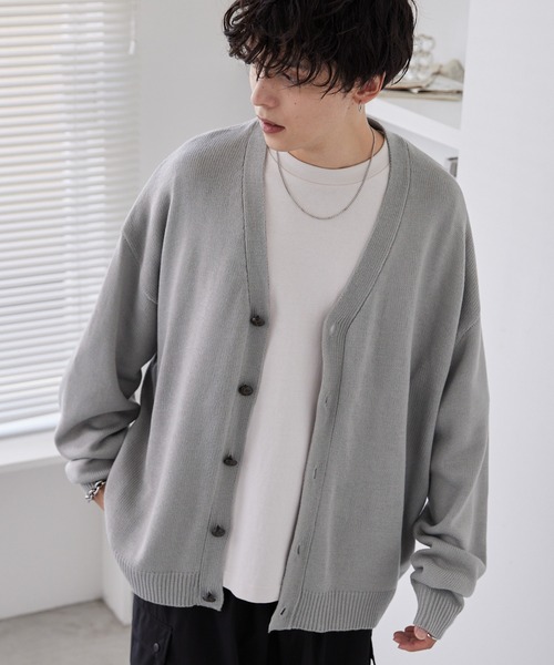 ビッグシルエット カーディガン カジュアル ヘリンボーン カーディガン ビッグシルエット カジュアル ヘリンボーン ~2XL