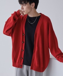 レディースのカーディガン/ボレロ（レッド/赤色系・長袖）ファッション